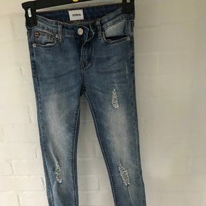Hudson distressed skinny jeans 10